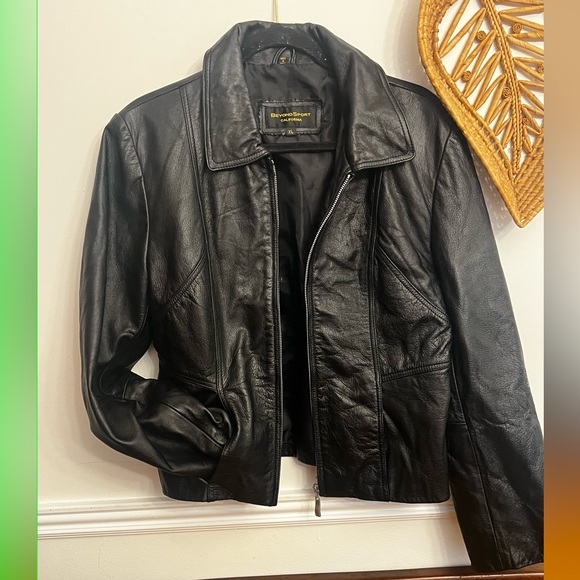 beyond sport California Jackets & Blazers - Black Leather Jacket